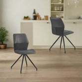 Kastonia Fabric & Suede Swivel Dining Chairs, Set of 4 - Pendle Village Furniture